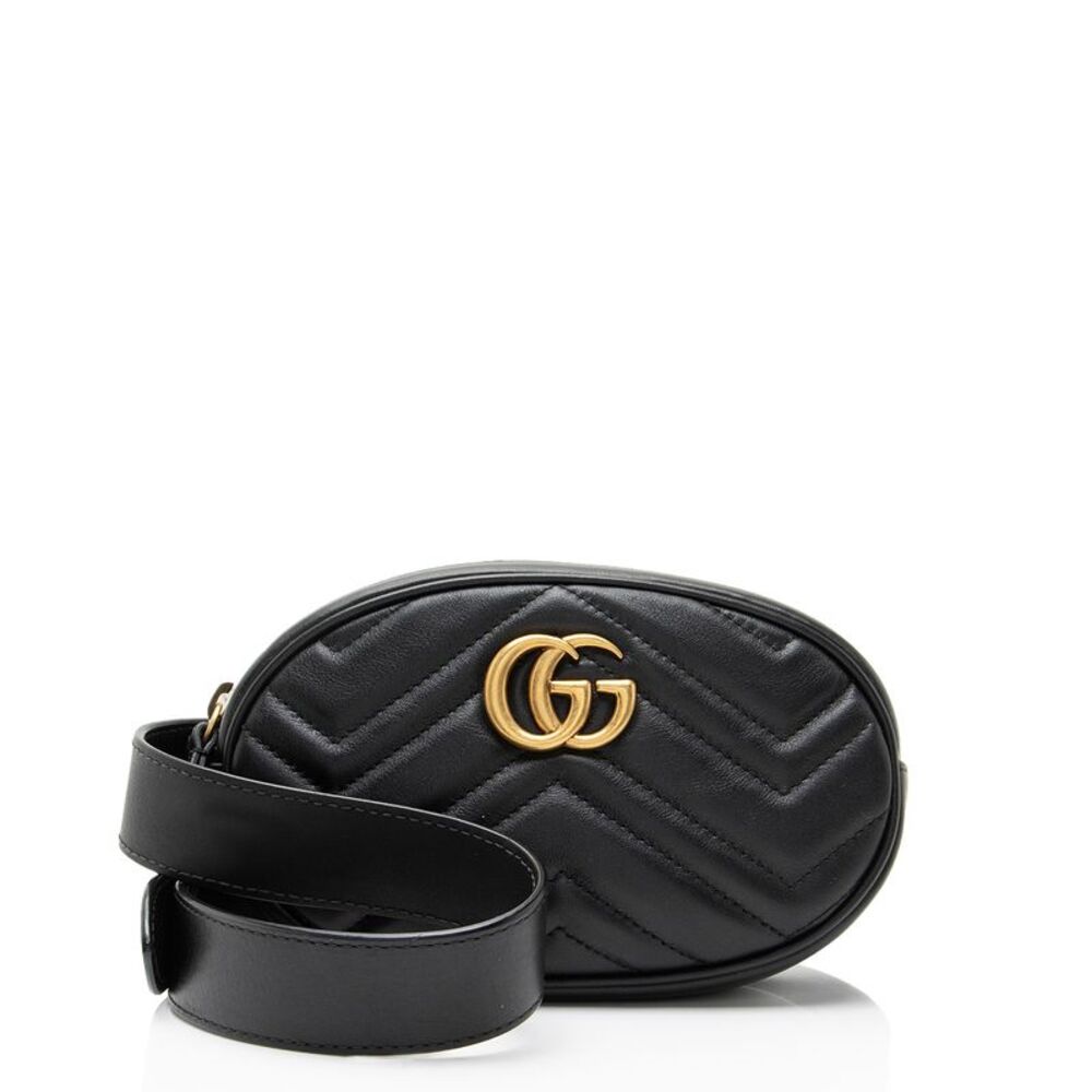 Gucci Matelasse Leather GG Marmont Belt Bag - Size 34 / 85 - Picture 1 of 11